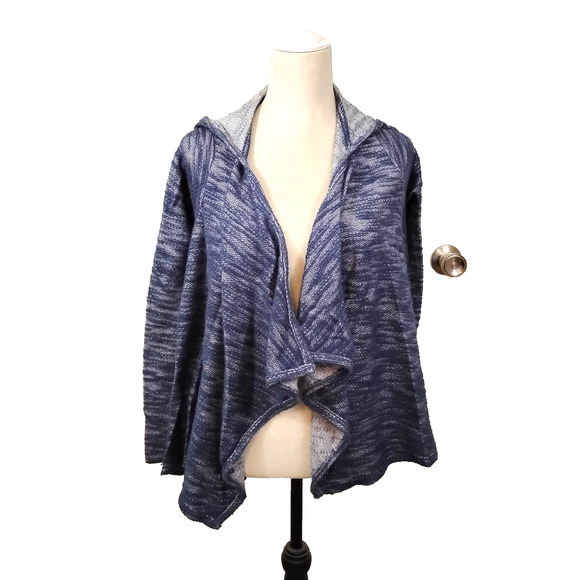 Hollister Sweaters - Hollister Women XS Open Front Hooded Cardigan Blue Casual